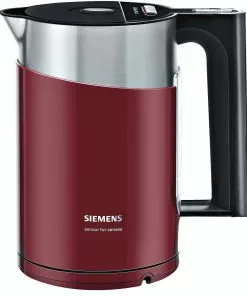 Siemens TW86104P Wasserkocher 1,5 L 2400 W Schwarz, Rot, Edelstahl