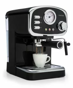 Klarstein Espressionata Gusto Espressomaschine 1100W 15 Bar Druck Schwarz Schwarz