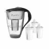 Pearlco Glas-Wasserfilter Anthrazit Inkl. 3 Universal Filterkartuschen