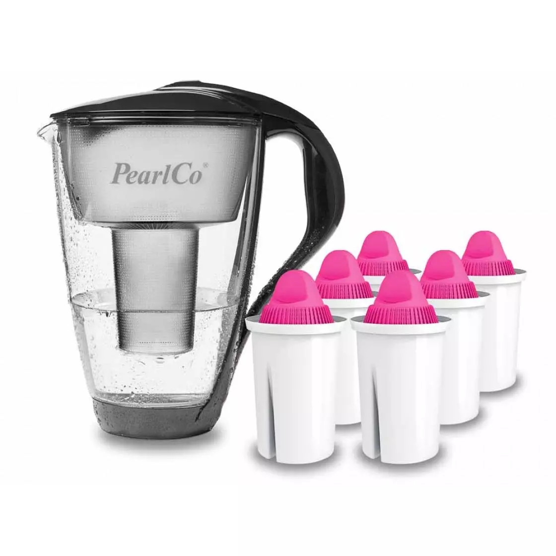 Pearlco Glas-Wasserfilter Anthrazit Inkl. 1 AquaMag Filterkartusche - Image 3