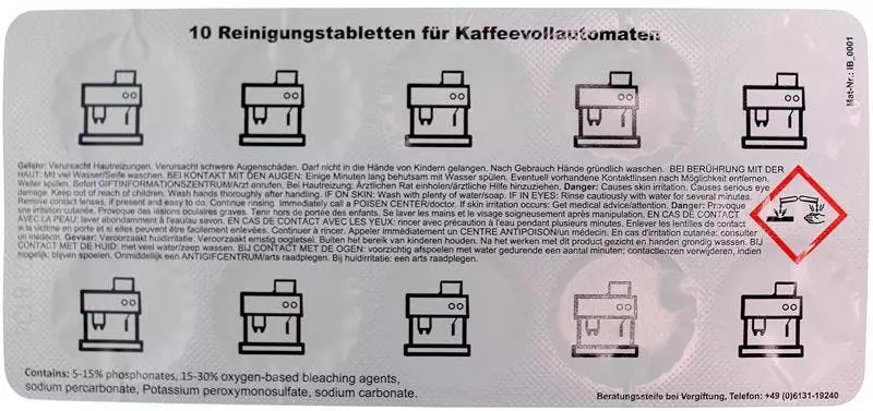 Null Reinigungstabletten Für Kaffeevollautomaten | á 10 Stück, Ø18mm Je 2,5g, Blister In Faltschachtel + Anleitung - Image 7