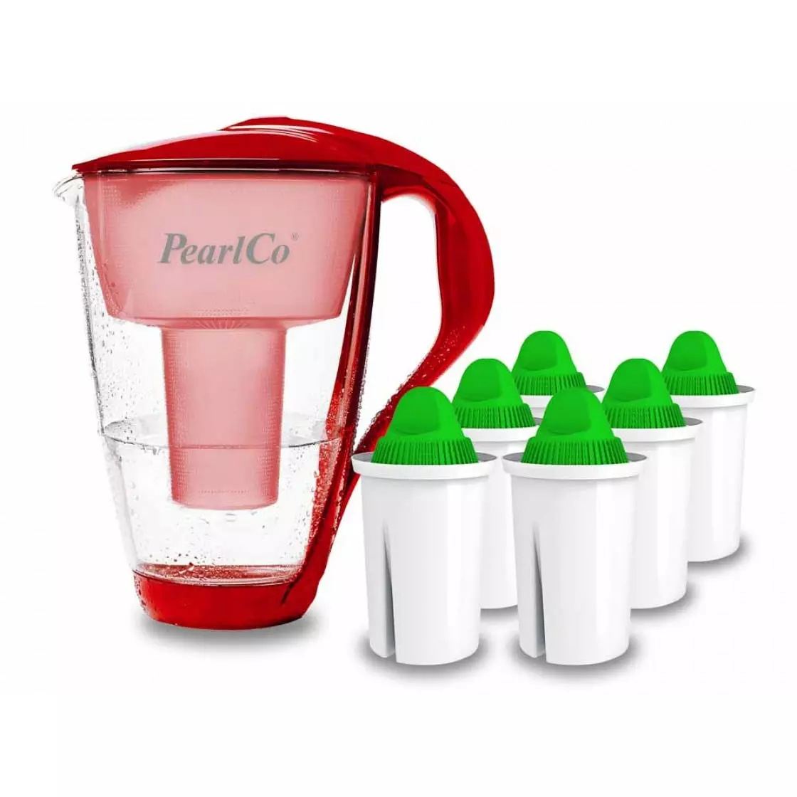 Pearlco Glas-Wasserfilter Rot Inkl. 3 Alkaline Filterkartuschen - Image 3
