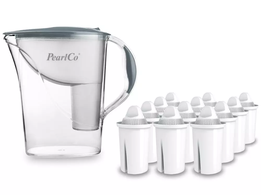 Pearlco Wasserfilter Standard Grau Inkl. 12 Universal Filterkartuschen