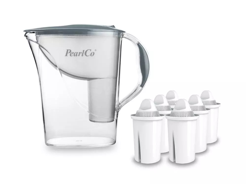 Pearlco Wasserfilter Standard Grau Inkl. 6 Universal Filterkartuschen