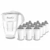 Pearlco Glas-Wasserfilter Weiß Inkl. 12 Protect+ Filterkartuschen
