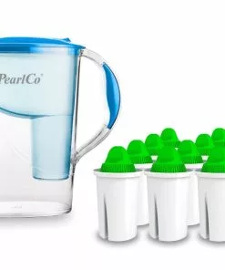 Pearlco Wasserfilter Standard Blau Inkl. 12 Alkaline Filterkartuschen
