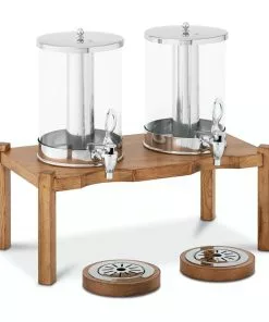 Royal-catering Royal Catering Saftspender - 2 X 7 L - Kühlsystem - Helles Holzgestell