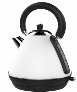 Null Schäfer Wasserkocher EDS 1,7 Liter 2200 W Wasserkessel Teekocher Edelstahl 360 Grad, Weiß/Schwarz