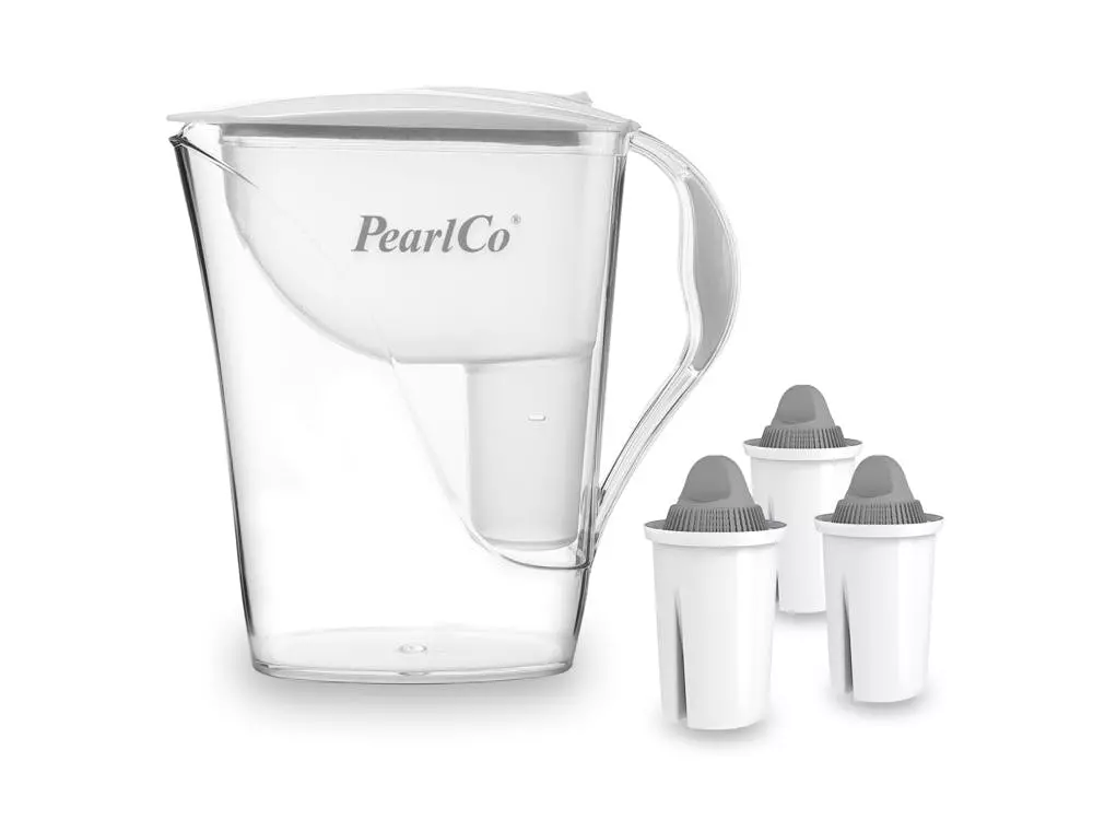 Pearlco Wasserfilter Fashion Weiß Inkl. 3 Protect+ Filterkartuschen