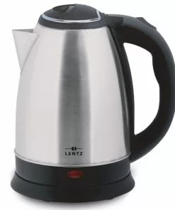 Null LENTZ Edelstahl Wasserkocher 1,8 Liter 1800W Teekocher In Silber,Schwarz