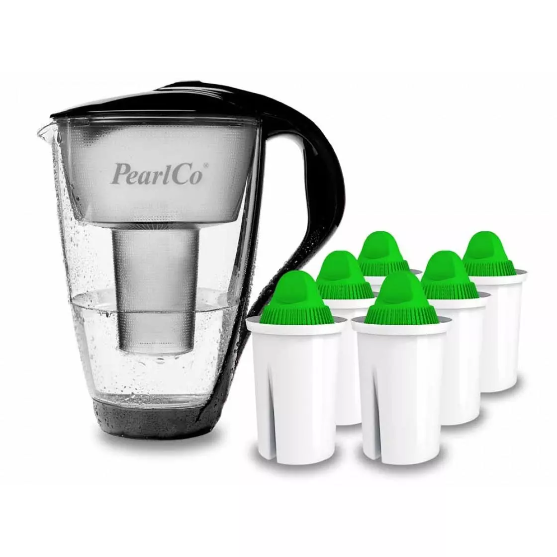 Pearlco Glas-Wasserfilter Anthrazit Inkl. 12 Alkaline Filterkartuschen - Image 6
