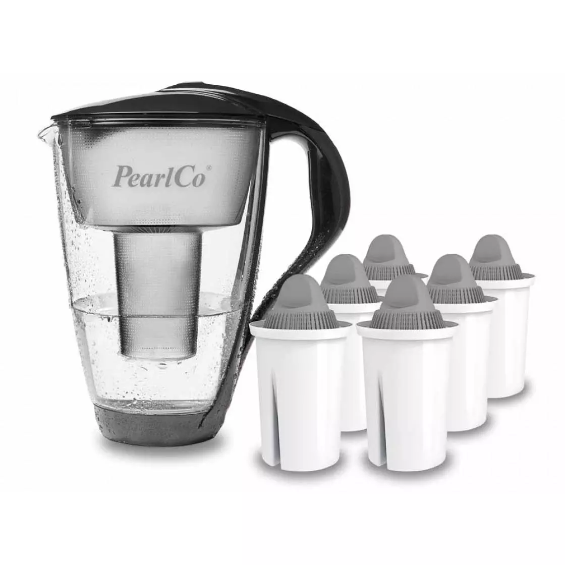 Pearlco Glas-Wasserfilter Anthrazit Inkl. 12 Protect+ Filterkartuschen - Image 4
