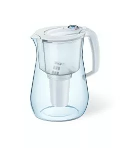 Null AQUAPHOR Tischwasserfilter Provence, Weiß, Inkl. 1 A5 Mg Filterkartusche. Premium-Wasserfilter In Glasoptik, Hergestellt Aus TRITAN.