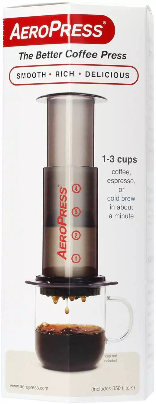 Null AeroPress Coffee Maker Kaffeebereiter, Inkl. 350 Filtern