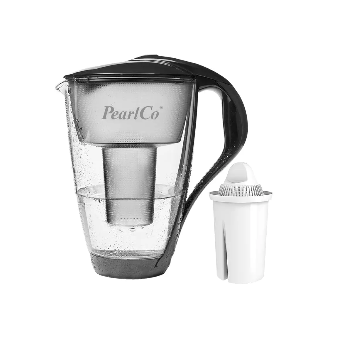 Pearlco Glas-Wasserfilter Schwarz Inkl. 1 Universal Filterkartusche - Image 4
