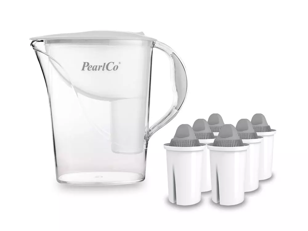 Pearlco Wasserfilter Standard Weiß Inkl. 6 Protect+ Filterkartuschen