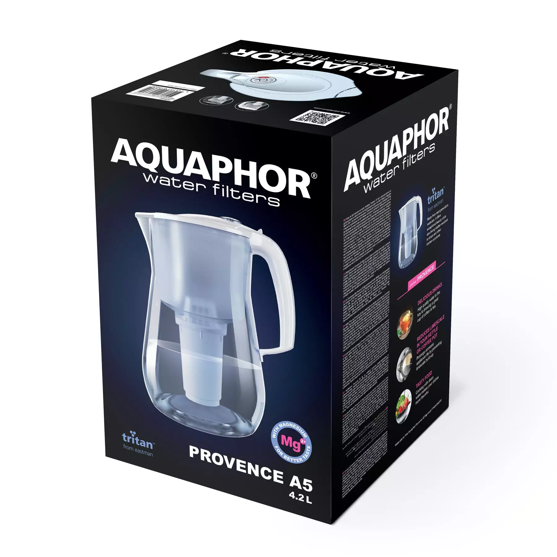 Null AQUAPHOR Tischwasserfilter Provence, Weiß, Inkl. 1 A5 Mg Filterkartusche. Premium-Wasserfilter In Glasoptik, Hergestellt Aus TRITAN. - Image 6
