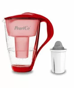 Pearlco Glas-Wasserfilter Rot Inkl. 1 Protect+ Filterkartusche