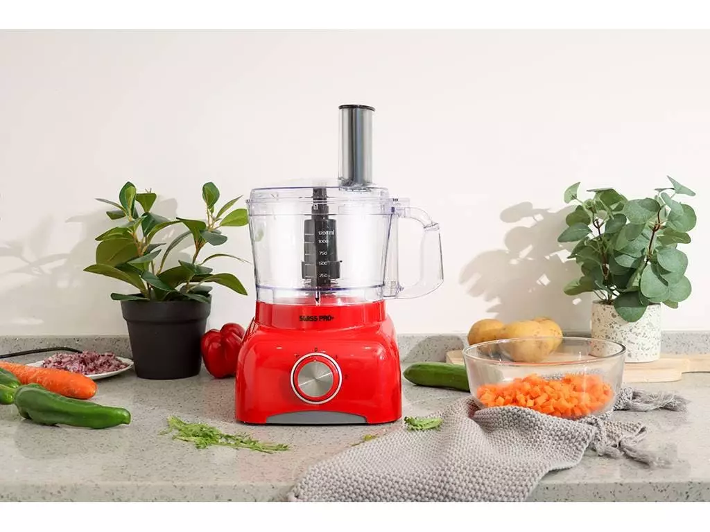 Null Swiss Pro+ 13-TEILIGE KÜCHENMASCHINE Geschwindigkeit Schaltknöpfe Mit Edelstahlplatte – Bild 6