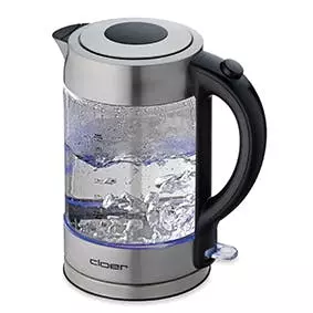 Null LENTZ Wasserkocher Glas 74128 2200W 1,7 Liter LED Beleuchtung Drahtlose Steuerung Edelstahl, Silber - Image 7