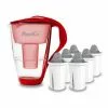 Pearlco Glas-Wasserfilter Rot Inkl. 6 Protect+ Filterkartuschen