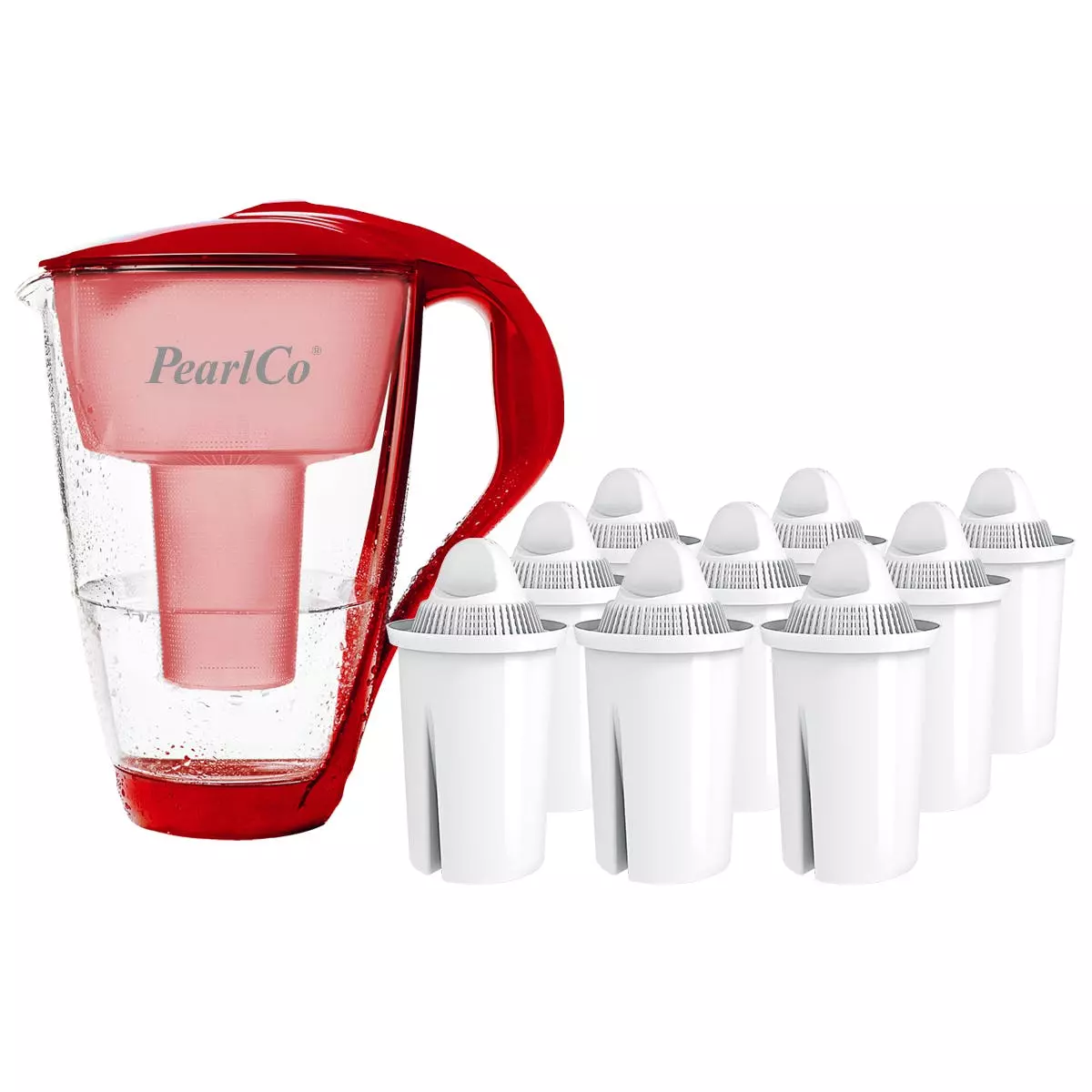 Pearlco Glas-Wasserfilter Rot Inkl. 12 Protect+ Filterkartuschen - Image 6