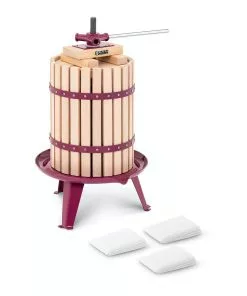Royal-catering Royal Catering Obstpresse - Manuell - Holz - 18 L - Holzblöcke, Druckplatte Und 3 Presstücher