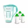 Pearlco Glas-Wasserfilter Mint Inkl. 3 Alkaline Filterkartuschen