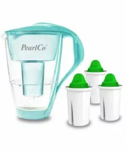 Pearlco Glas-Wasserfilter Mint Inkl. 3 Alkaline Filterkartuschen