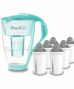 Pearlco Glas-Wasserfilter Mint Inkl. 6 Protect+ Filterkartuschen