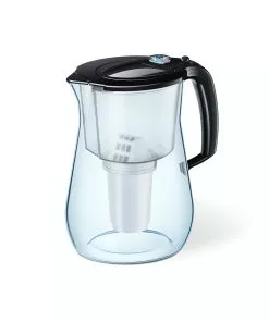 Null AQUAPHOR Tischwasserfilter Provence, Black Edition, Inkl. 1 A5 Mg Filterkartusche. Premium-Wasserfilter In Glasoptik, Hergestellt Aus TRITAN.