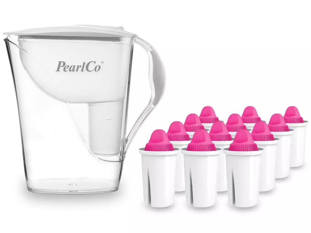 Pearlco Wasserfilter Fashion Weiß Inkl. 12 AquaMag Filterkartuschen