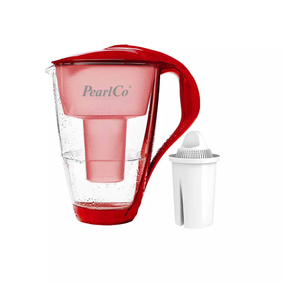 Pearlco Glas-Wasserfilter Rot Inkl. 3 Universal Filterkartuschen - Image 2