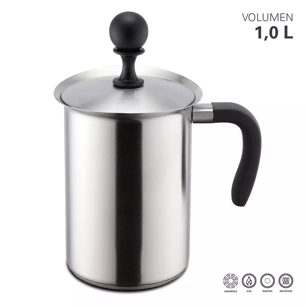 Null Edelstahl Milchaufschäumer Aufschäumbecher Milchkanne Induktionsgeeignet 1000ml - Image 6