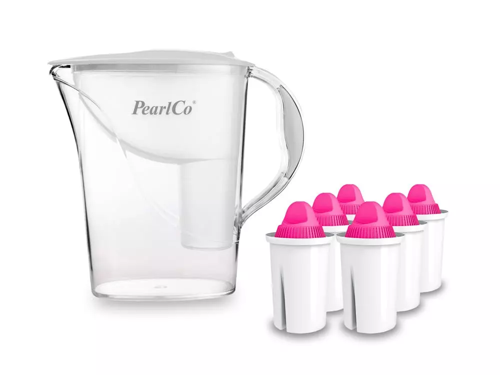 Pearlco Wasserfilter Standard Weiß Inkl. 6 AquaMag Filterkartuschen