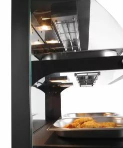 Hendi Warmhaltevitrine Mit Quarzheizung, 2 Regalböden, 650x467x630 Mm