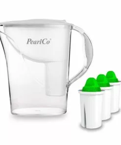 Pearlco Wasserfilter Standard Weiß Inkl. 3 Alkaline Filterkartuschen