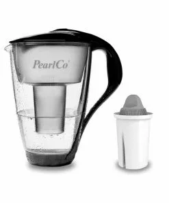 Pearlco Glas-Wasserfilter Schwarz Inkl. 1 Protect+ Filterkartusche
