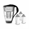 Pearlco Glas-Wasserfilter Schwarz Inkl. 3 Protect+ Filterkartuschen