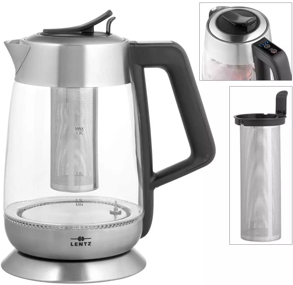 Null Lentz Wasserkocher 1 Liter Warmwasserbereiter Automatische Und Manuelle Abschaltung Schwarz - Image 5