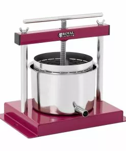 Royal-catering Royal Catering Obstpresse - Edelstahl - 3 L - Inkl. Auffangtopf Mit Auslaufrohr