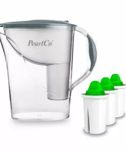 Pearlco Wasserfilter Standard Grau Inkl. 3 Alkaline Filterkartuschen