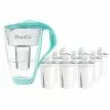 Pearlco Glas-Wasserfilter Mint Inkl. 12 Universal Filterkartuschen