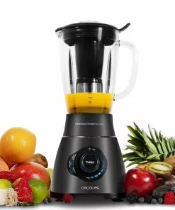 Cecotec Power Black Titanium 1800 Smart Amerikanischer 1800 W Digitaler Bechermixer, Mit 6 Blättern Mit Schwarzer Titanbeschicht