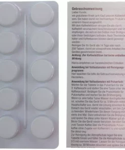 Null Reinigungstabletten Für Kaffeevollautomaten | á 10 Stück, Ø18mm Je 2,5g, Blister In Faltschachtel + Anleitung