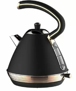 Null Schäfer Wasserkocher EDS 1,7 Liter 2200 W Wasserkessel Teekocher Edelstahl 360 Grad Schwarz/Rosegold