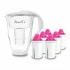Pearlco Glas-Wasserfilter Weiß Inkl. 6 AquaMag Filterkartuschen
