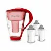 Pearlco Glas-Wasserfilter Rot Inkl. 3 Protect+ Filterkartuschen