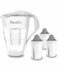 Pearlco Glas-Wasserfilter Weiß Inkl. 3 Protect+ Filterkartuschen