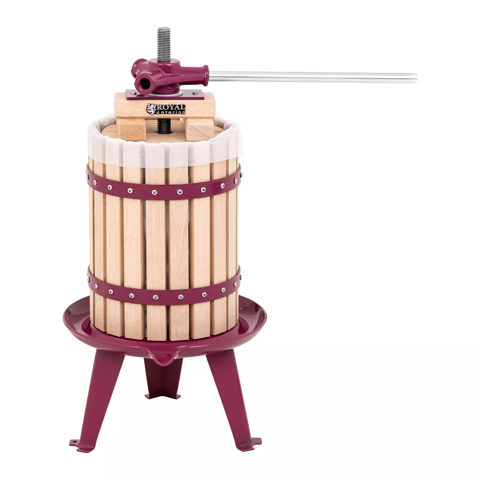 Royal-catering Royal Catering Obstpresse - Manuell - Holz - 6 L - Inkl. Holzblöcke, Druckplatte Und 3 Presstücher - Image 7